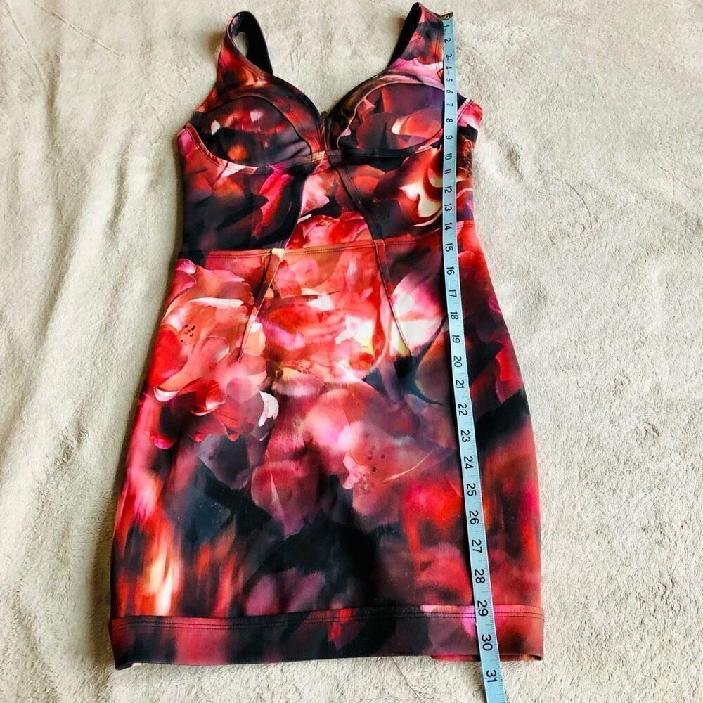 Bebe Red and Black Floral Scuba Dress - Picture 13 of 15